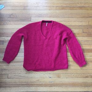 FREE PEOPLE Oversized Pink Sweater